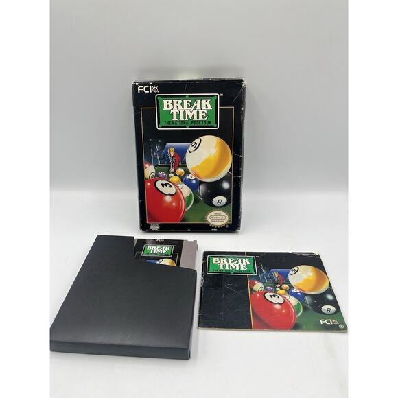 Break Time: The National Pool Tour (Nintendo, 1993) NES CIB COMPLETE - Picture 1 of 16